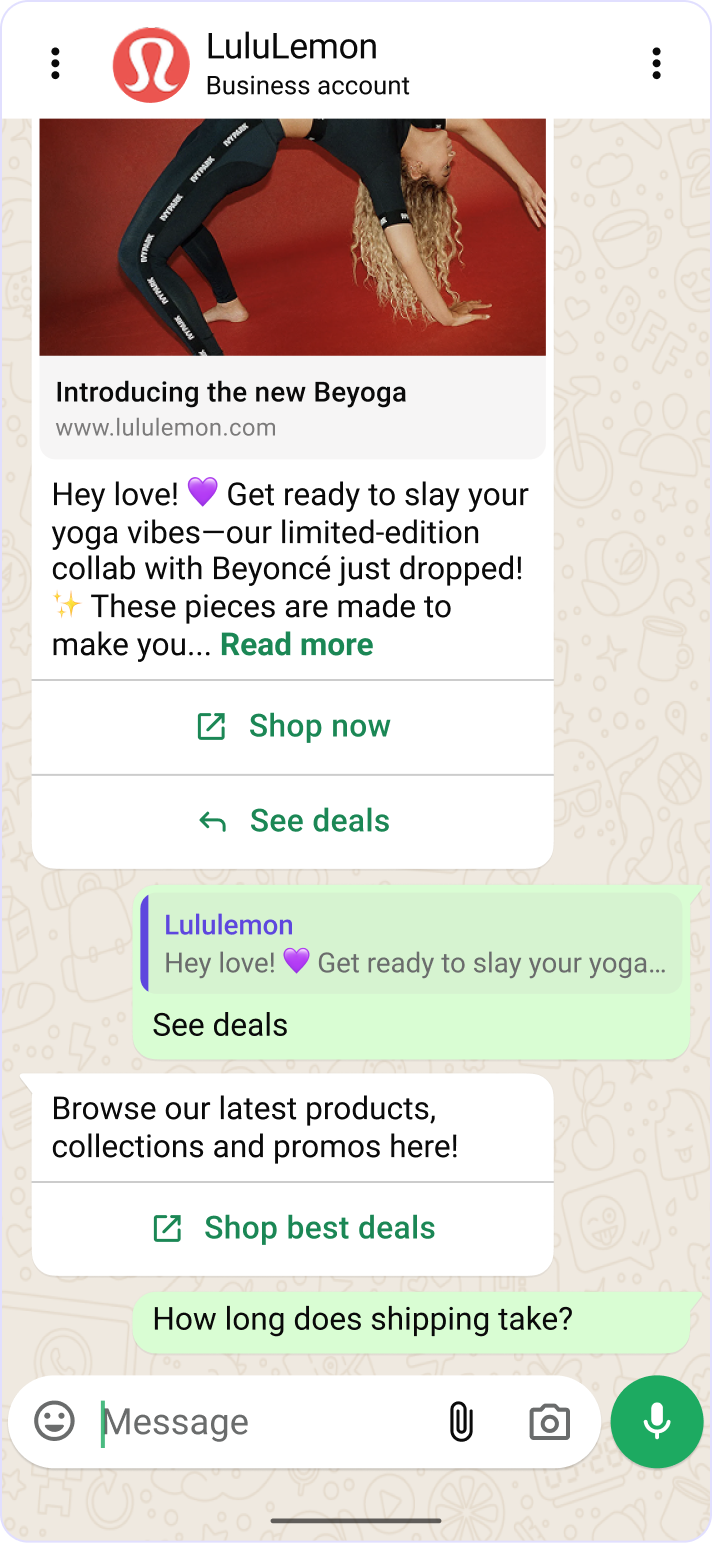 A WhatsApp conversation left unanswered